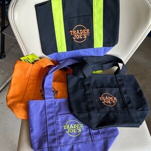 Trader Joe's Tote Bag Set - Multicolor, Black, Purple, Orange